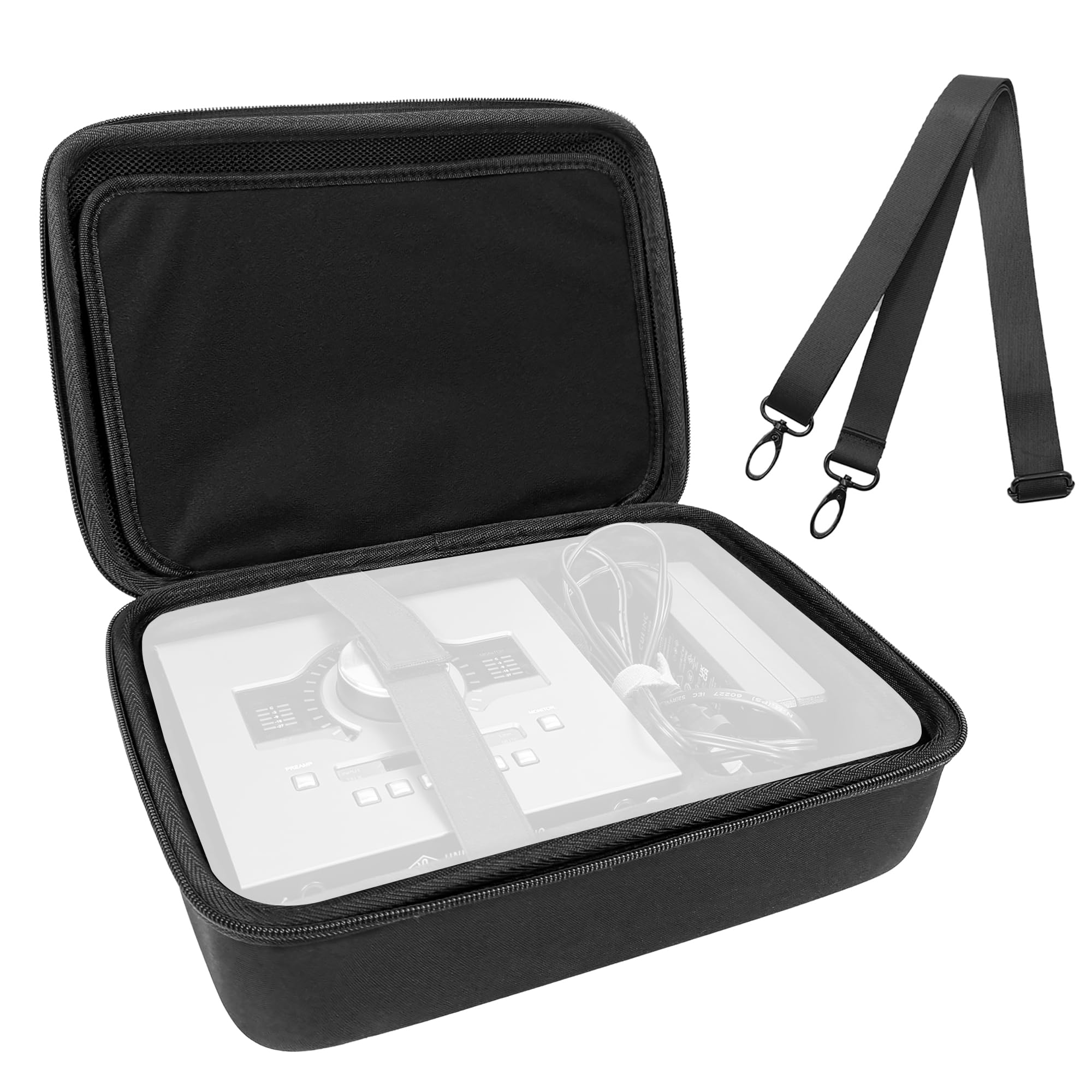 【送料無料】Musiin オーディオインターフェース キャリーケース Apollo Twin X DUO Gen 2/QUAD Gen 2対応 コンフォートハンドルと調節可能なショルダーストラップ付き 旅行に最適 (ブラック) 色：ブラック、サイズ：Compact
