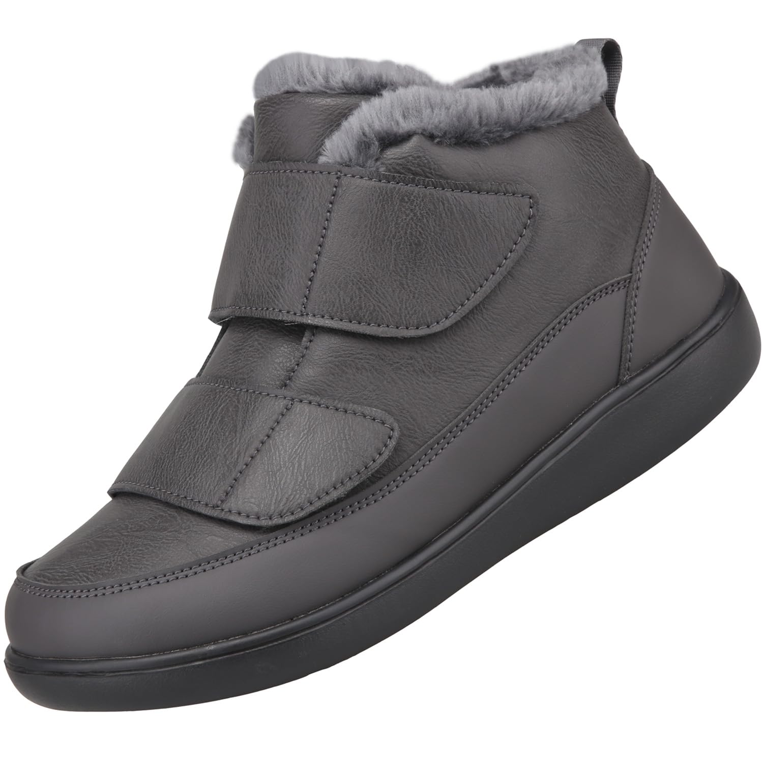 商品情報商品の説明主な仕様 【防寒保温】ブーツ裏に厚手のボア素材が付いて、ふわふわとても暖かくて、冬に冷える足を暖かく包んでくれるブーツです。【撥水加工】アッパーは撥水加工が施されて、水が浸入しにくい構造となっております。(完全防水ではないため、長時間雨や雪の中に着用時には、水が浸み込む場合もありますから、予めご了承ください)5E相当なゆったりしたデザインで、つま先を圧迫しない、更にマジックストラップで幅を調整でき、抜群なフィット感をします。お年寄り、甲高、幅広、外反母趾、やリハビリ用にもおすすめ、浮腫みある足或いは怪我した足でも快適に履けるブーツです。柔軟性が優れ、屈曲性が素晴らしくて、靴底の接地面積が大きくとれるので歩行が安定できて、つまずきしにくいです。brEVA+ラバーのアウトソールは超軽量で足へ負担がかからないし、すべり転倒防止でき安定性よくて、歩きやすいです。靴底及びかかと部の衝撃吸収性抜群で、歩行時の地面からの突き上げ感が軽減され、疲労防止や飛び降りた際の足の骨折予防に有効です。