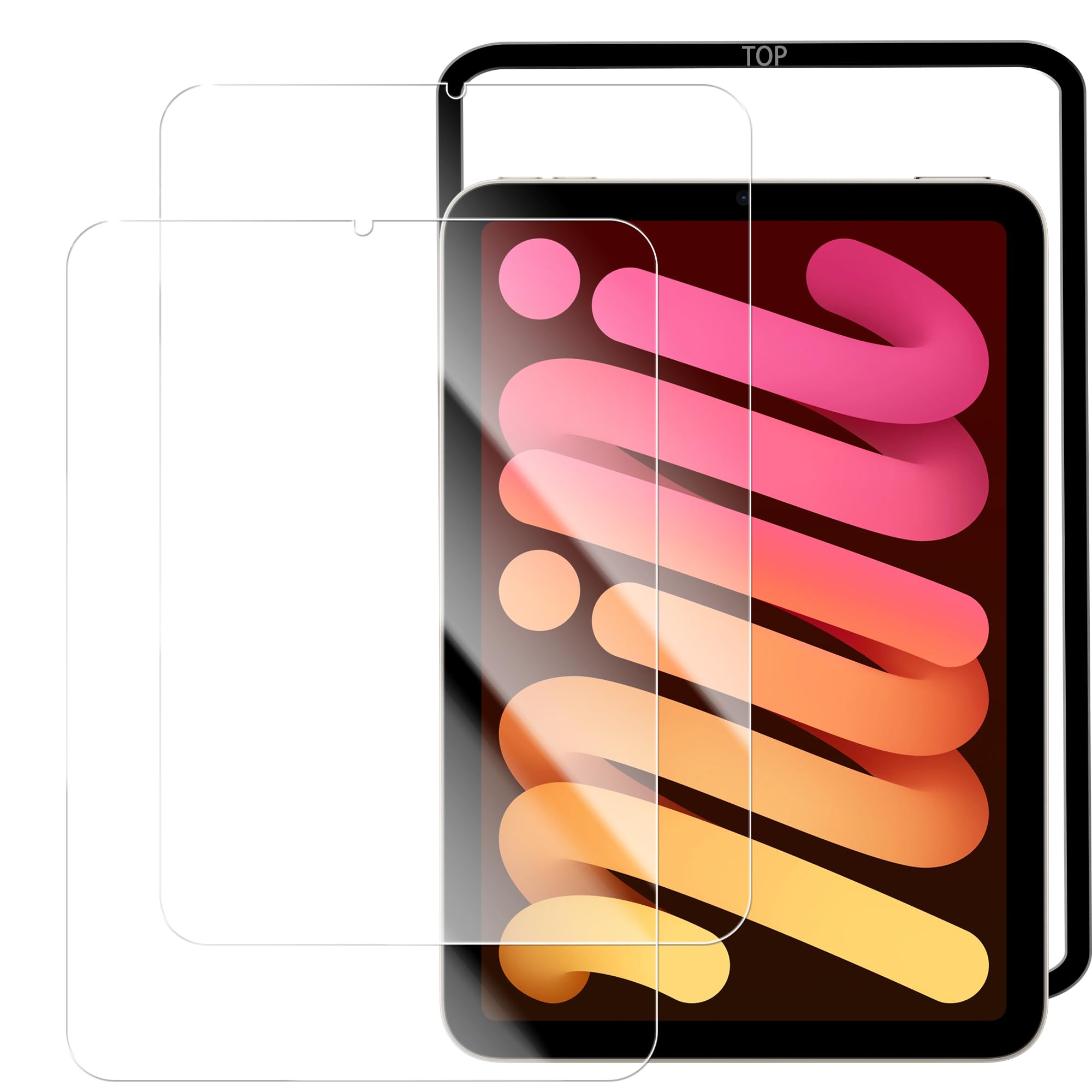 ������̵����HUAKE 2�祻�å� �����Ǻ���� ���� ���饹�ե���� ��������2-iPad mini7 ��7���� A17 Pro 2024 / iPad mi...