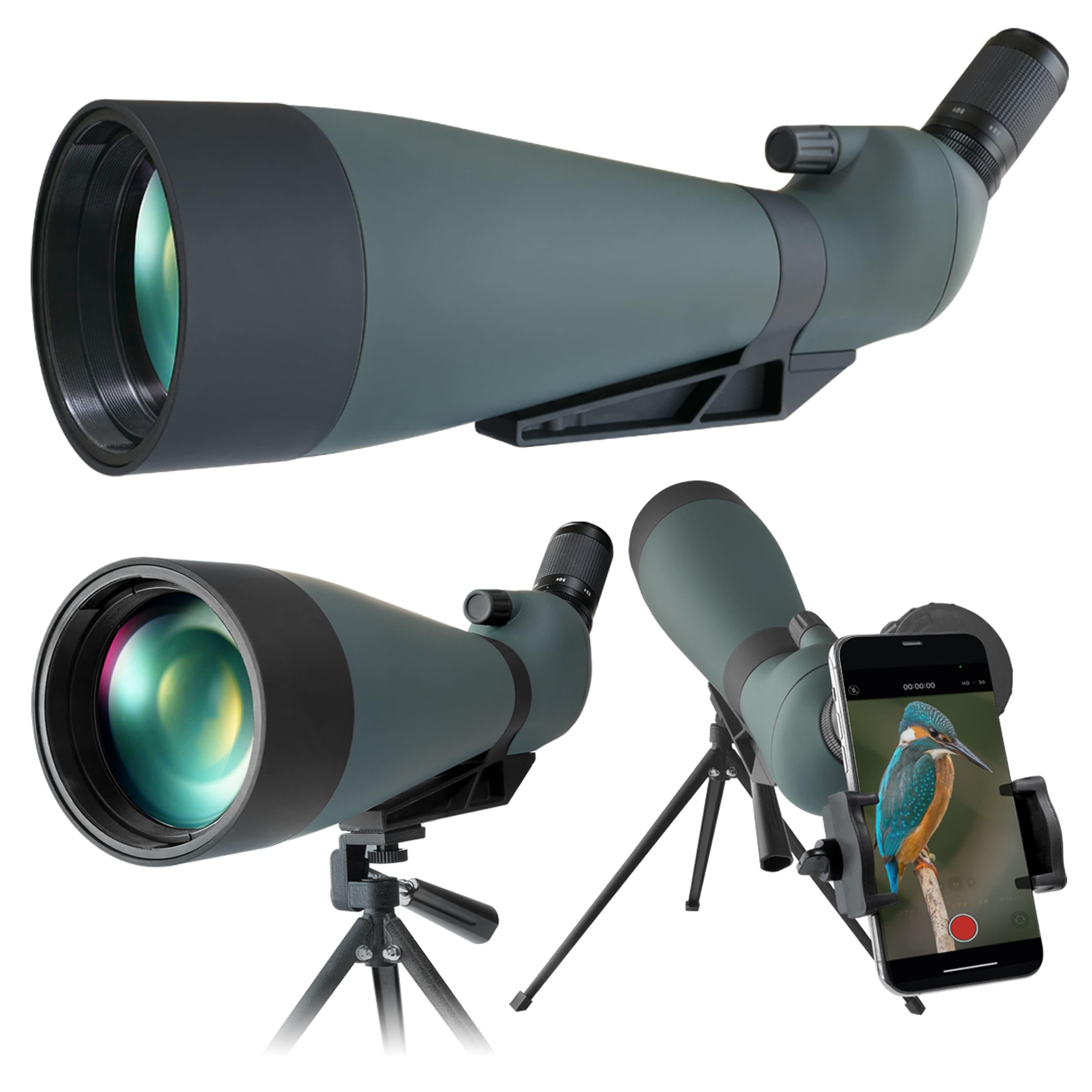 【送料無料】望遠鏡 レンズ 20〜60倍ズーム 高倍率 フィールドスコープ スポッティングスコープ スマホ..