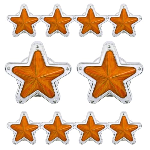 【送料無料】Meliore LED サイドマーカー 星型 12V 24V マーカー ランプ 星 スター レンズ トラック 軽トラ デコトラ レトロ 旧車 ホタル