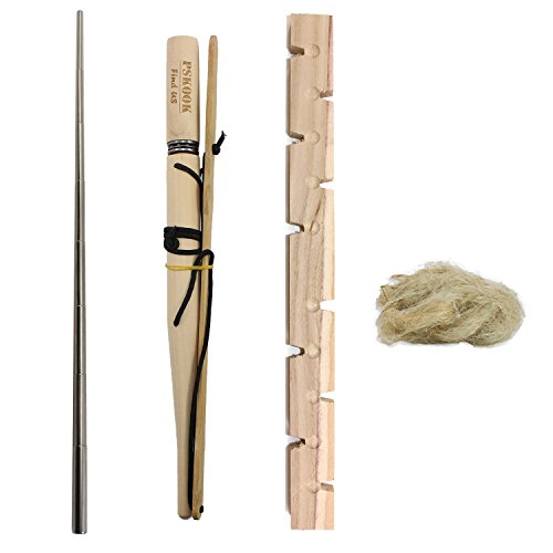【送料無料】PSKOOK 火おこし器 原始体験火をつくる 火おこしセット ファイアースターター 自由研究 科学探究 クラス用教材 ハンドル木製ドリル 摩擦火材ボード 竹弓弦ハンドル 火棒 着火剤 弓きり式火起こし器 プレゼント ギフト