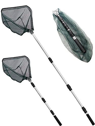 【送料無料】Wlikn 玉網 ランディングネット 折りたたみ式 タモ網 釣りネット 超軽量 伸縮調節可能 アルミ製 淡水海水渓流対応 全長130/170/210cm