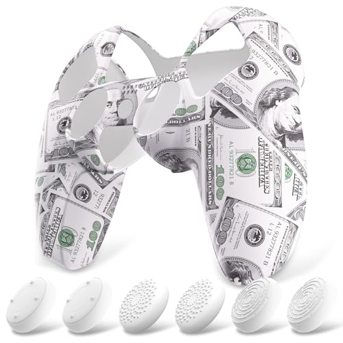 【送料無料】PlayVital ピュアシリーズパタンデザインps5コントローラーに対応用保護シリコンカバー、ps5コントローラーに対応用ソフトラバーグリップケースサムスティックキャップ六つ付き、充電スタンドに使用可能-