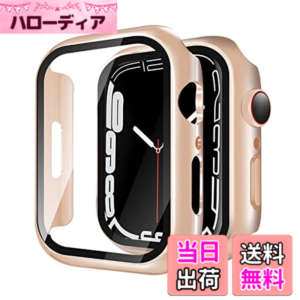 【送料無料】YUGYUG for Apple Watch ケース Series 10/9/8/7/SE/SE2/6/5/4/3/2/1 Ultra 2/1 対応 Apple Watch カバー 日本旭硝子材 二重構造 アップルウォッチ ケース PC素材 一体型 アップルウォッチ カバー 全面保護 強化ガラス キズ防止-AWC-DD