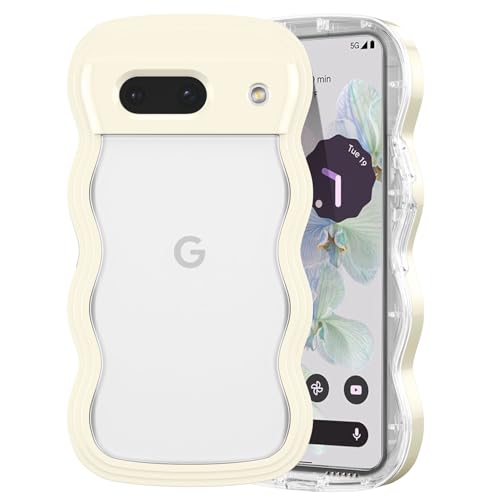 【送料無料】QLTYPRI Google Pixel 用 ケース クリア ウェーブ ピクセル ソフト TPU うねうね 透明 ケース おしゃれ 韓国 可愛い 薄型 軽量 耐衝撃 ピクセル 波状フレーム スマホケース ワイヤレス充電対応 ストラップホール付き グーグルピクセル なみなみ カバー