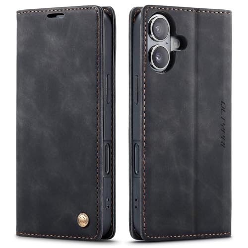 【送料無料】QLTYPRI iPhone 16 用 ケース 手帳型 スマホケース 携帯カバー PUレザー 軽量 薄型 内蔵マグネット 耐衝撃 iPhone16 用 ケース カード収納 スタンド機能 ストラップホール付き アイフォン16 ケース