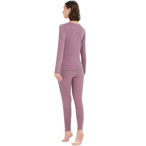 【送料無料】[Sillictor] 防寒インナー レディース 上下セット 裏起毛 ヒートテック 丸首 あったかインナー 上下 アンダーシャツ + ロングタイツ 保温 インナーウェア 【ウールとシルク入り】 冬用 2