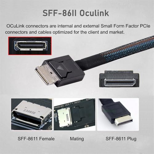 ������̵����NFHK 2280 PCI-E4.0 M.2 M-key to Oculink SFF-8612 SFF-8611 Vertical Host Adapter for NVME U.2 SSD eGPU