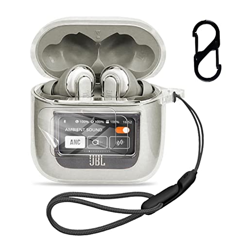 【送料無料】JBL TOUR PRO 3 / 2 用 ケース カバー + 2枚フィルム【NOUKAJU】 ワイヤレス イヤーホン シリコン 保護ケース （カラビナ付き+ストラップ付き ） 落下防止 キズ防止 耐衝撃 装着充電可能 防水 防塵