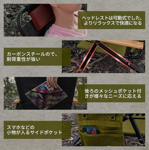 【送料無料】DesertFox キャンプチェア リクライニングローチェア 背もたれ角度4段階調節 アウトドアチェア 単品/セット フォールディングチェア 折りたたみ 軽量【耐荷重150kg】 コンパクト イス 椅子お釣り 登山 携帯便利 ピクニック レジャー キャンプ用 STTJ 3