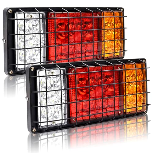 【送料無料】Aoling トラック テールランプ 12V 車用 トレーラー テールランプ 4機能 防水 LEDトレーラー テールランプ 汎用トレーラー ボートトラック トラック ABS素材 トラック テール 多用途 LEDテールライト 角型 汎用 2個セット