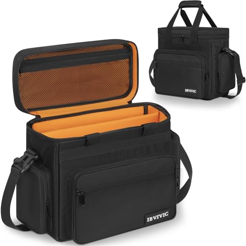 【送料無料】BQKOZFIN レコードケース lp盤用 7/10/12インチ レコードバッグ レコード収納ケース 大容量 仕切り板付き ブラック