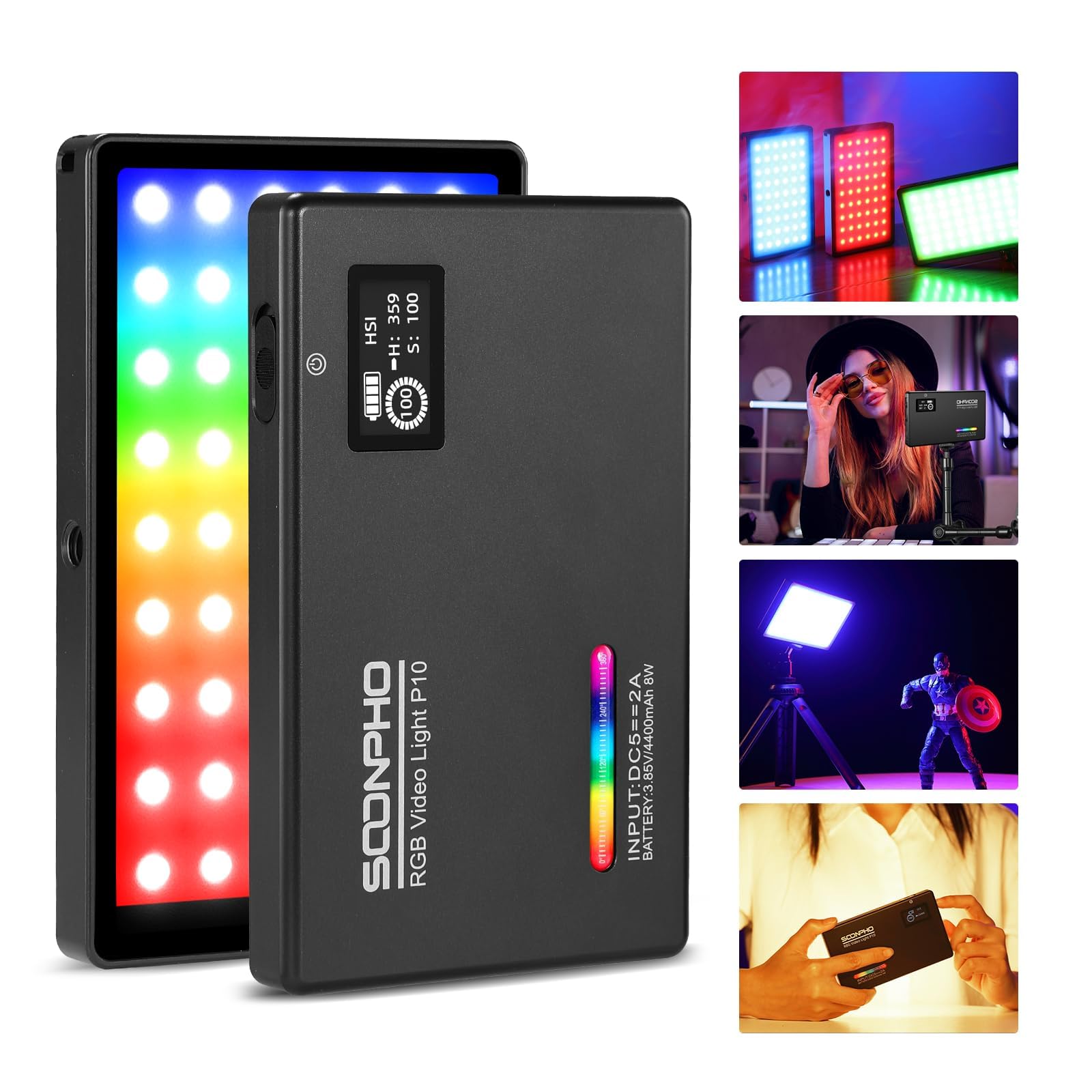 楽天市場】Soonpho RGB LEDビデオライト 撮影用ライト 2500-8500K無