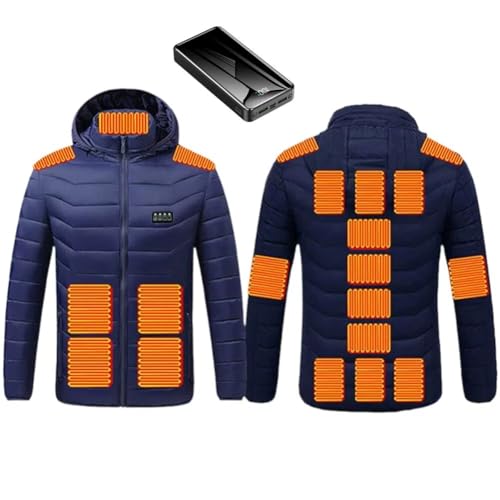 【送料無料】[Quntum A.E] 電熱ジャケット 21つヒーター 独立温度調節 2万バッテリー選択可 フード取り外し可 ヒートジャケット 防寒服 男女兼用 中綿 M-6XL 大きいサイズ