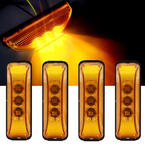 【送料無料】サイドマーカー LED 12V トラック用 車幅灯 3連LED トレーラー デコト 信号ライト LEDマーカーライト 4個