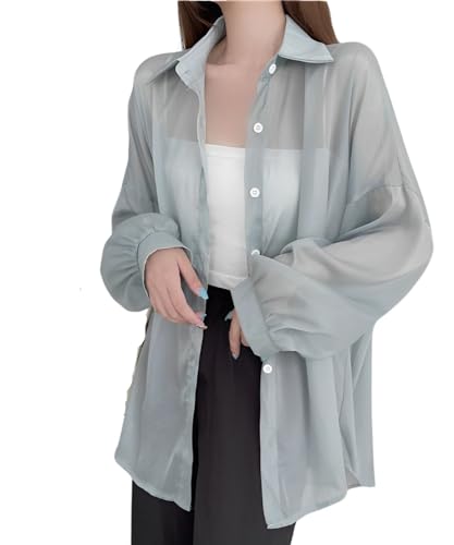 【送料無料】[Four leaf] 可愛い シアーシャツ レディース ゆったり シースルー yシャツ カットソー 夏..