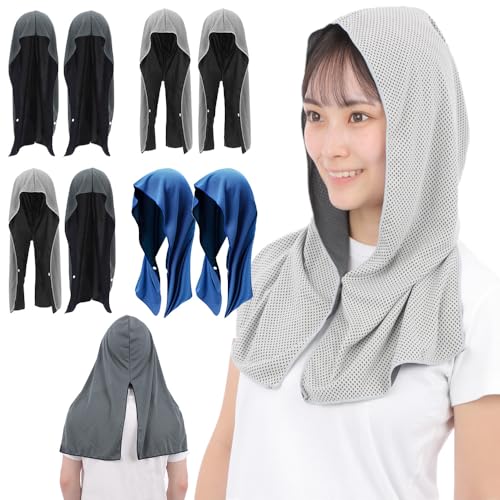 【送料無料】冷感 フード タオル 2枚組 クールタオル 冷却 ひんやり 涼しい 熱中症対策 スポーツ 部活 ..