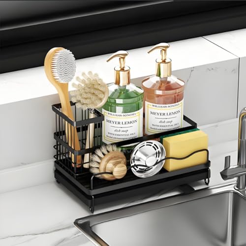 【送料無料】スポンジラック スポンジラック 炭素鋼 キッチン用 スポンジ洗剤置き たわし入れ 洗剤 ボ..