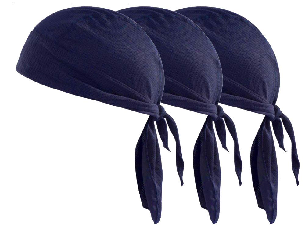 【送料無料】速乾 メッシュ素材 バンダナキャップ ヘルメットインナー 帽子 無地 3枚セット 色：03、サ..