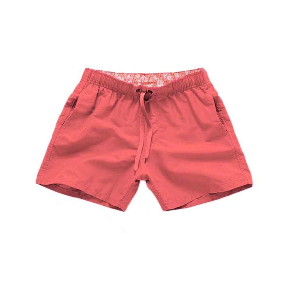 【送料無料】[Tenflow] ショートパンツ サーフパンツ メンズ ビーチパンツ ハーフパンツ ショーツ 三分短パン ビキニ beach 海パン 速乾 軽量 syfz-6606 色：ピンク、サイズ：XL