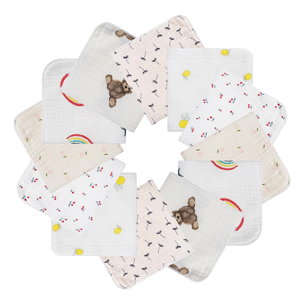 【送料無料】ガーゼハンカチ ガーゼタオル ベビービブ− 2層 がーぜハンカチ 綿100％ 30*30cm 色：イブ..