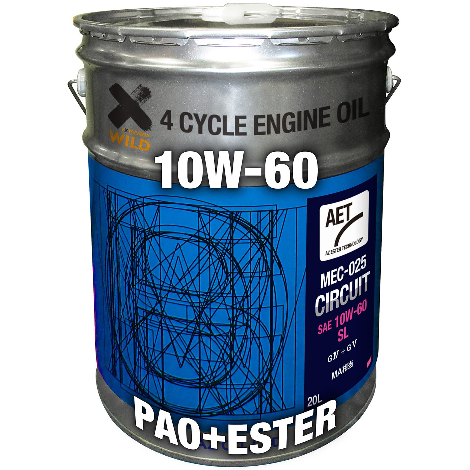 【送料無料】AZ(エーゼット) バイク用 4サイクル エンジンオイル サーキット AET サイズ：20L