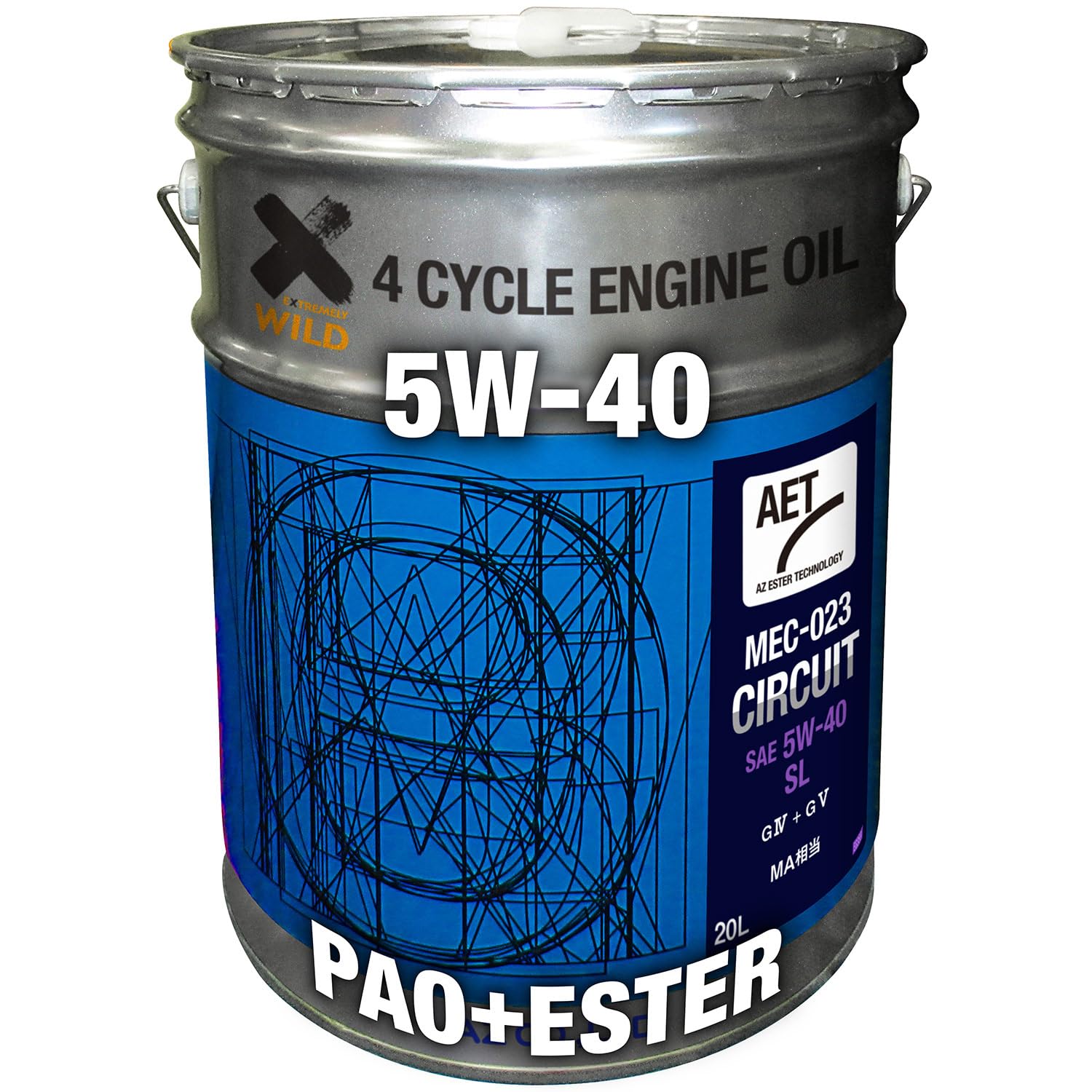 【送料無料】AZ(エーゼット) バイク用 4サイクル エンジンオイル サーキット AET サイズ：20L