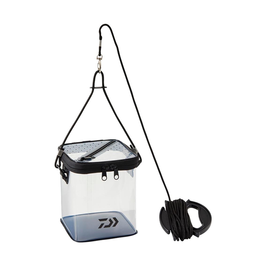 【送料無料】ダイワ(DAIWA) 透明バケツ ポ-タブル活かし水くみ 15/17cm 色：クリアブラック、サイズ：約17x17x19cm