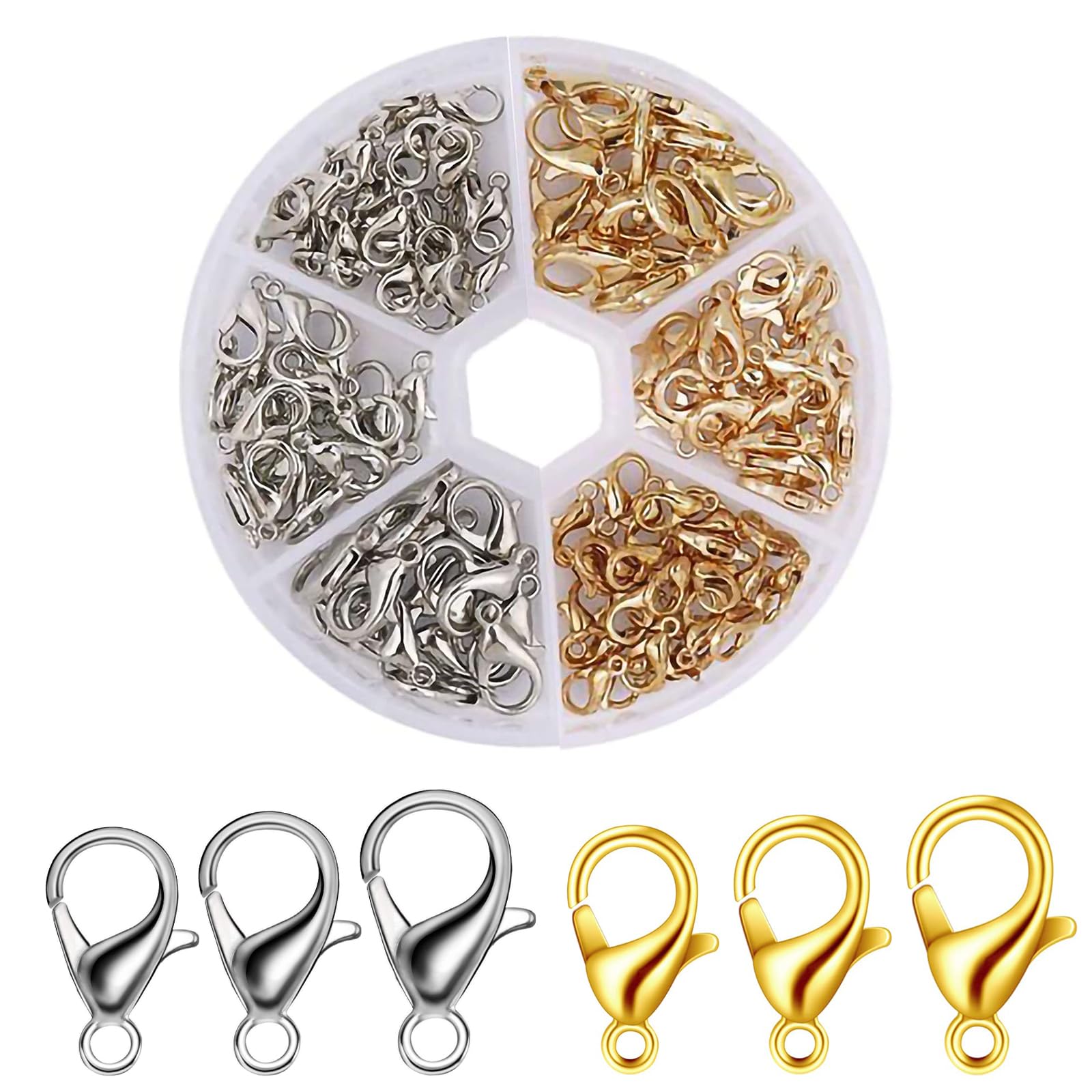 【送料無料】【BEAUTY PLAYER】カニカンマルチカラーミックスネックレス ブレスレット アンクレット 金具 留め具 アクセサリー ストラップ パーツ ハンドメイド DIY材料 色：KCゴールド+KCシルバー、サイズ：箱入り