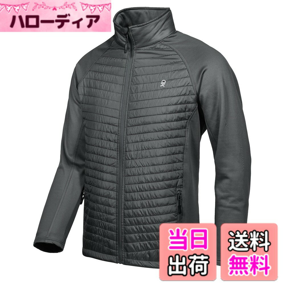 【送料無料】[Little Donkey Andy] メンズ ハイブリッド ジャケット中綿 ストレッチ 吸汗速乾 ブルゾン アウター コート ゴルフジャケット ゴルフウェア 色：グレー、サイズ：2XL