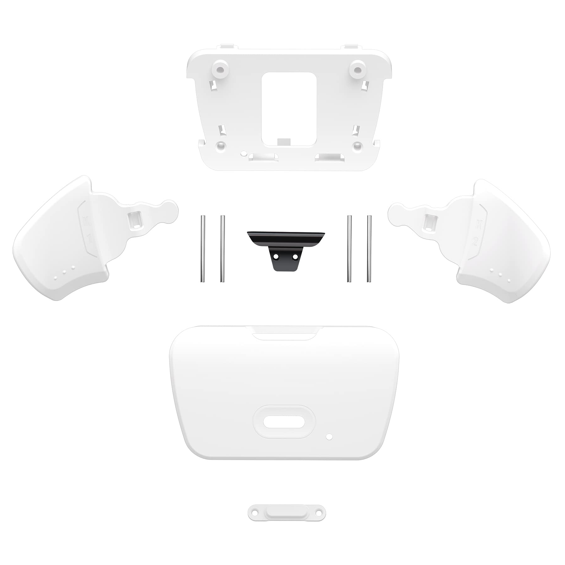 【送料無料】eXtremeRate ライズリマップキットに対応用再設計されたピュアカラーのK1K2バックボタンハウジングケース、コントローラー、ライズリマップボード、フレックスケーブルは含まれていません、ps5コントローラー全モデルに対応 色：ホワイト、サイズ：マット系