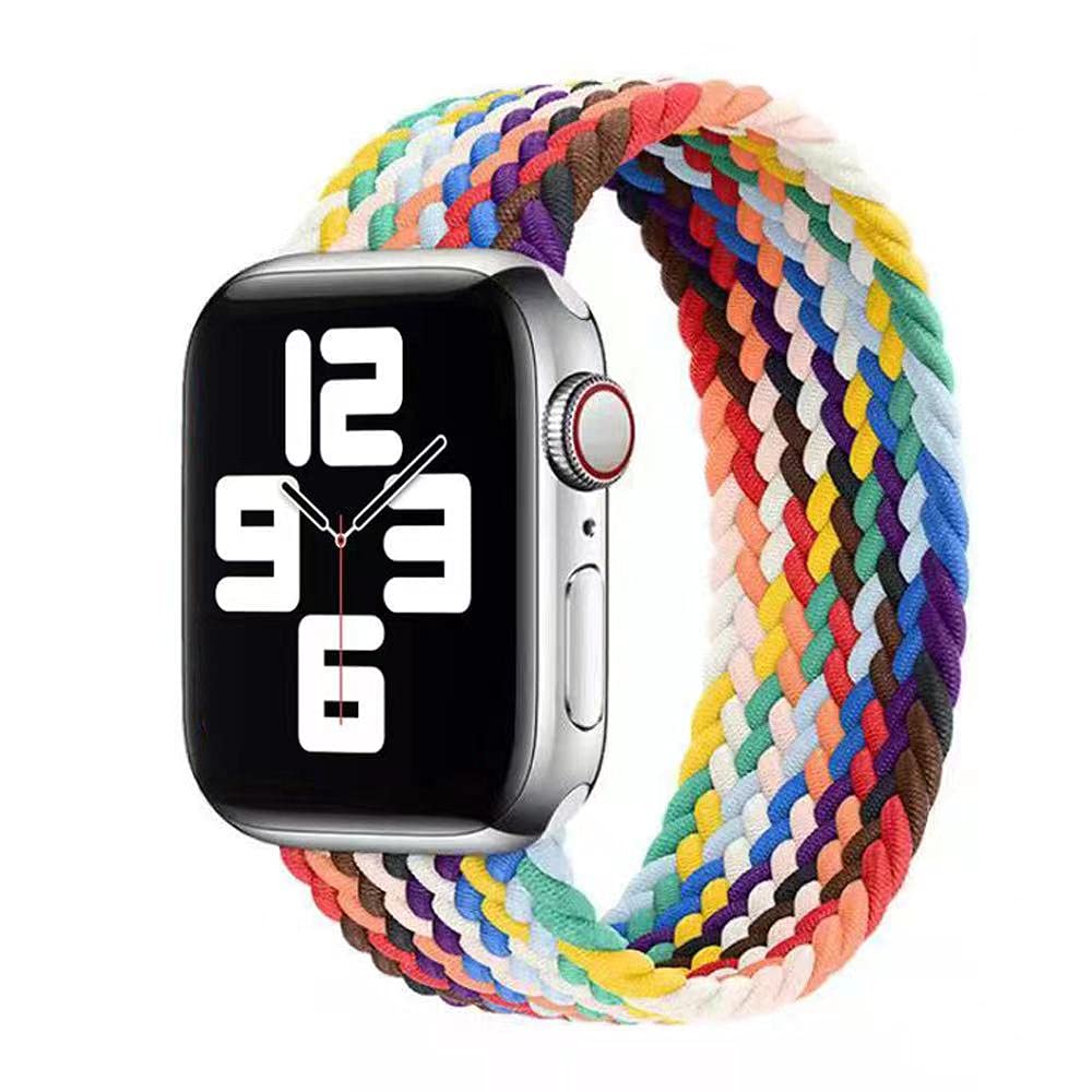 【送料無料】コンパチブル apple watch バンド アップルウォッチ用バンド リサイクル糸製 ソロループバンド スポーツバンド iWatch Ultra/Series SE 8 7 6 5 4 3 2 1対応 apple watch 38mm/40mm/41mm 42mm/44mm/45mm 色：プライドエディション、サイズ：42/44/45/49mm M