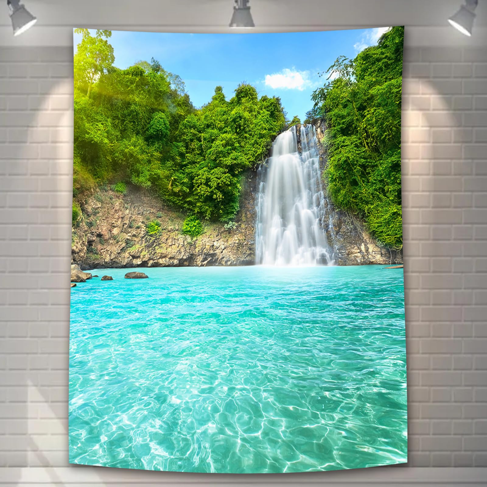 【送料無料】U-SITU タペストリー 壁掛け 壁飾り 青空 富士山 満開桜 紅葉 白滝 花 レンガ壁 林間 金閣寺 自然景色 オシャレ 背景 多機能 布ポスター インテリア 雰囲気転換 色：GT0215、サイズ：長さ200 cm x 幅150 cm