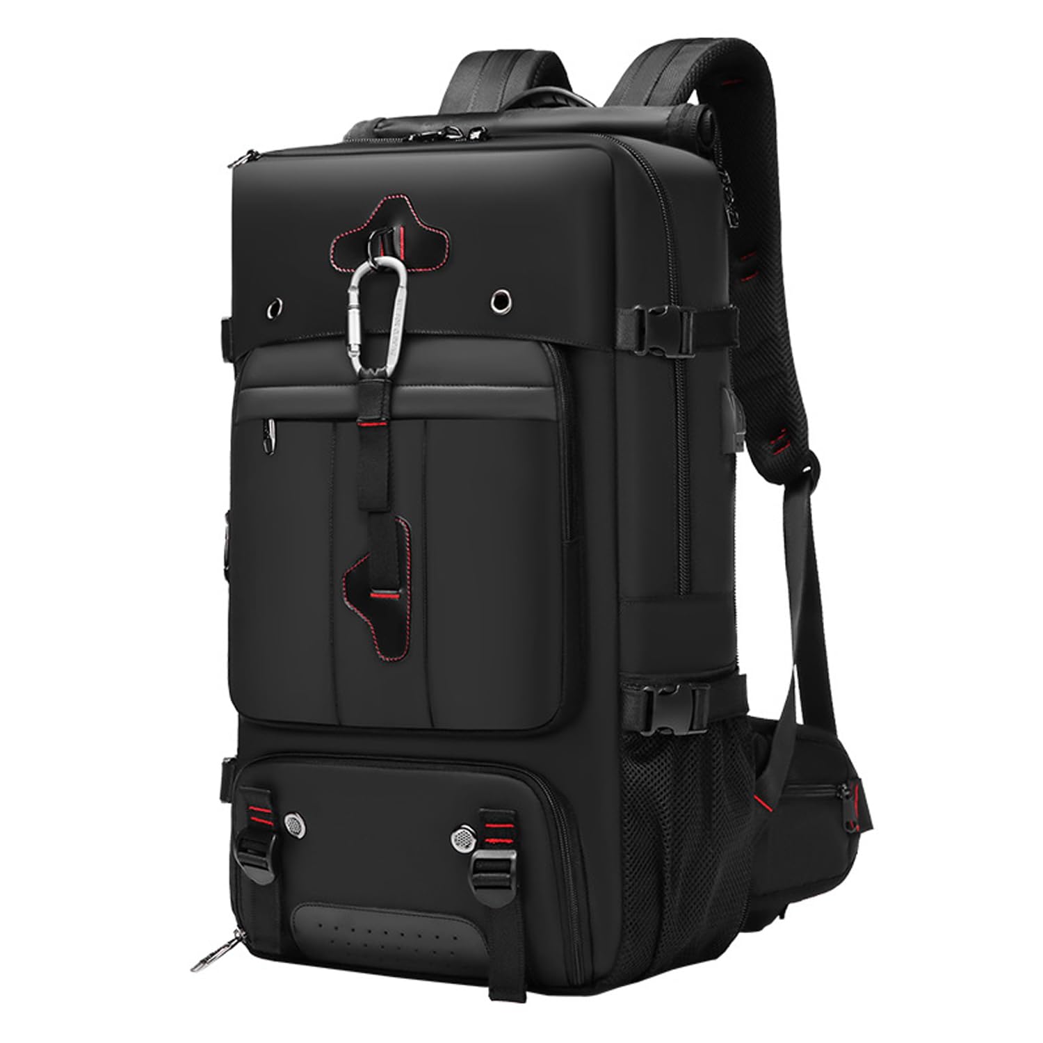 【送料無料】[shrradoo] 登山リュック 70L 大容量 ファスナー リュックサック バックパック 17インチPC リュックサック スクエア 防水 ハイキング用 ハイキング キャンプ アウトドア 防災 旅行 色：ブラック、サイズ：60L