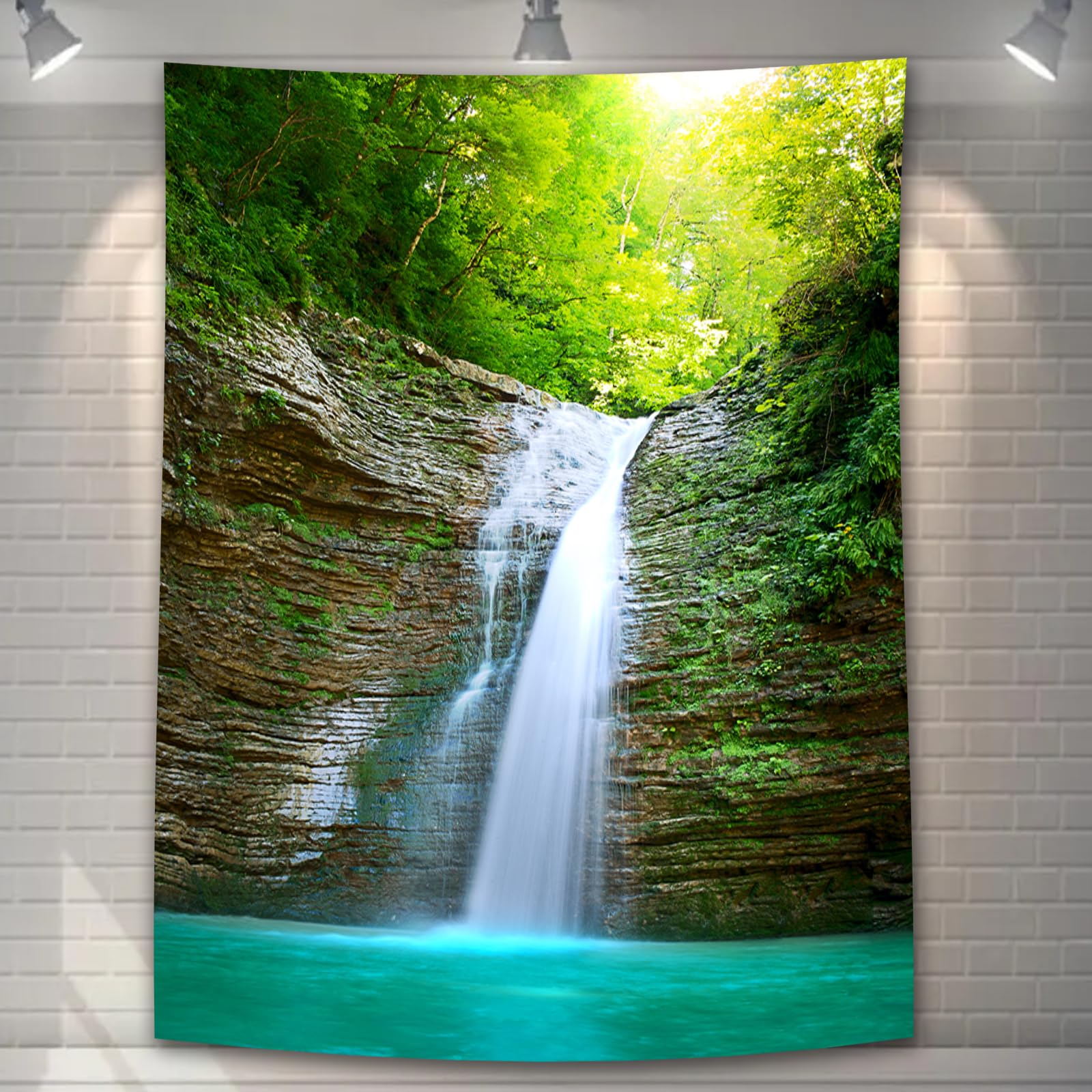 【送料無料】U-SITU タペストリー 壁掛け 壁飾り 青空 富士山 満開桜 紅葉 白滝 花 レンガ壁 林間 金閣寺 自然景色 オシャレ 背景 多機能 布ポスター インテリア 雰囲気転換 色：GT0203、サイズ：長さ150 cm x 幅100 cm