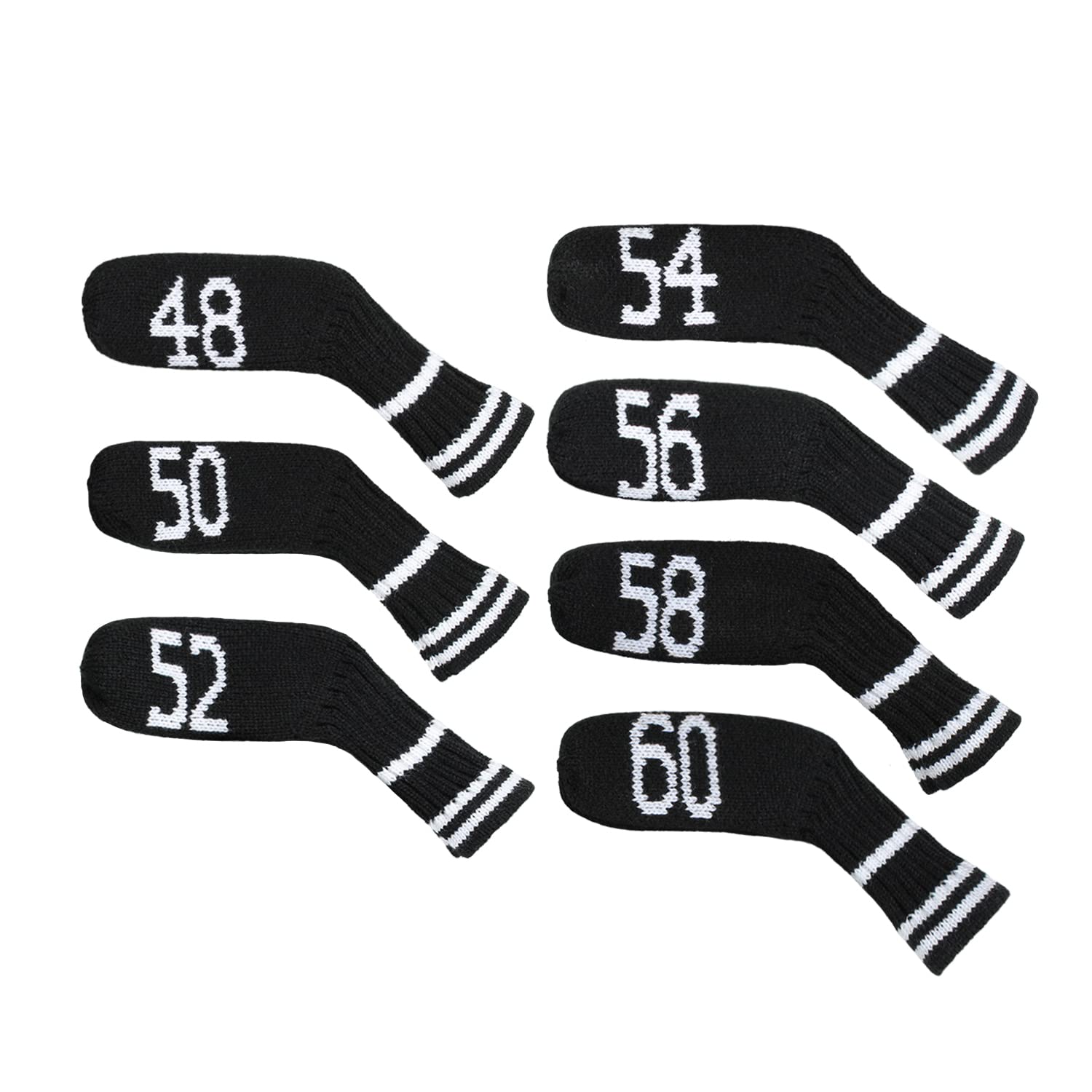 【送料無料】Scott Edward ゴルフアイアンヘッドカバー 7/10個 セット 入り かわいい 基本的に靴下の形 洗濯可能 耐久性 ゴルフクラブヘッドプロテクター 色：7Pcs Black