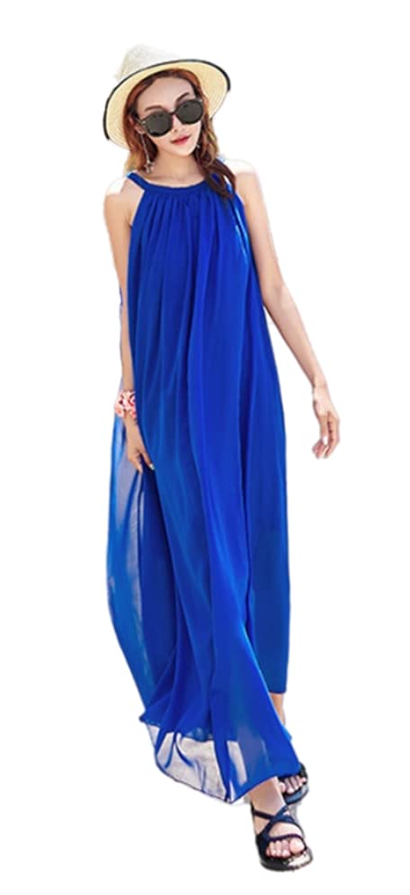 【送料無料】[ZOEMAKE] マキシワンピース ロング ドレス ワンピース ノースリーブ ボヘミアン リゾート..