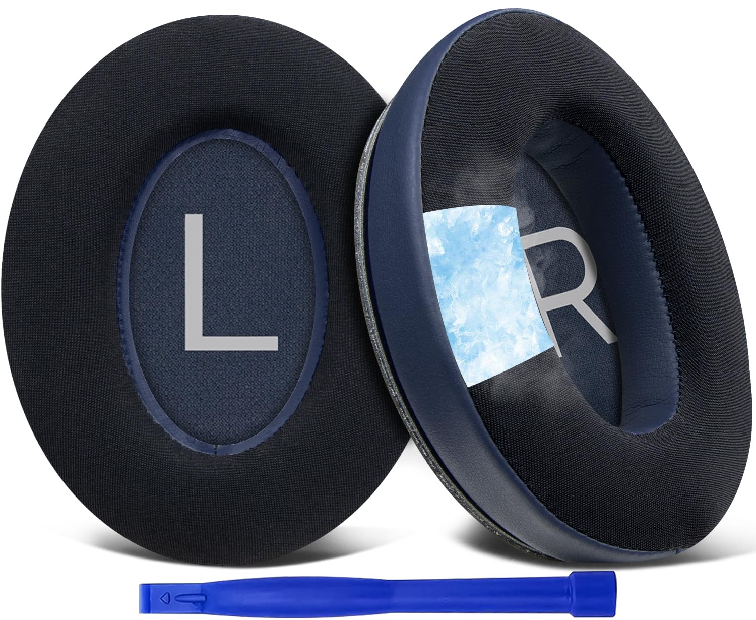 【送料無料】SOULWIT 冷却ジェル パッド イヤーパッド Bose QuietComfort 45/QuietComfort SE/New Quiet Comfort Wireless 用 ヘッドホン 交換パッド Bose QC45/ QC SE/New QuietComfort 用 互換性 ヘッドパッド ノイズアイソレーション 高密度フォーム 冷 色：ネイビー