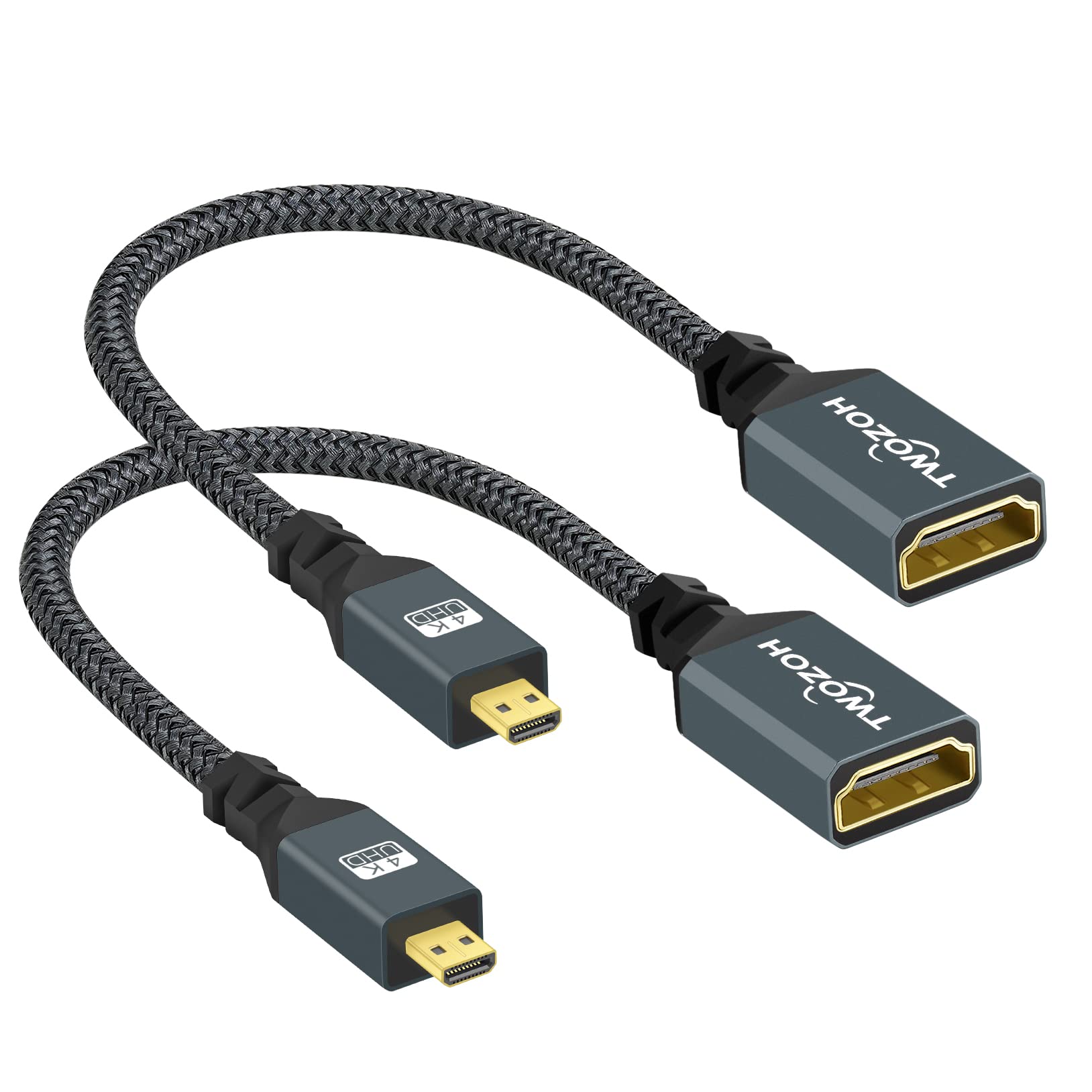 【送料無料】Twozoh Micro HDMI to HDMI変換アダプタ 色：2本入り