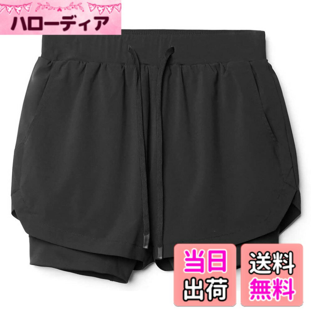 【送料無料】[アスペルシオ] タイトフィット ショートパンツ ポケット付き 短め フィットネスパンツ メンズ 色：フルブラック、サイズ：2XL