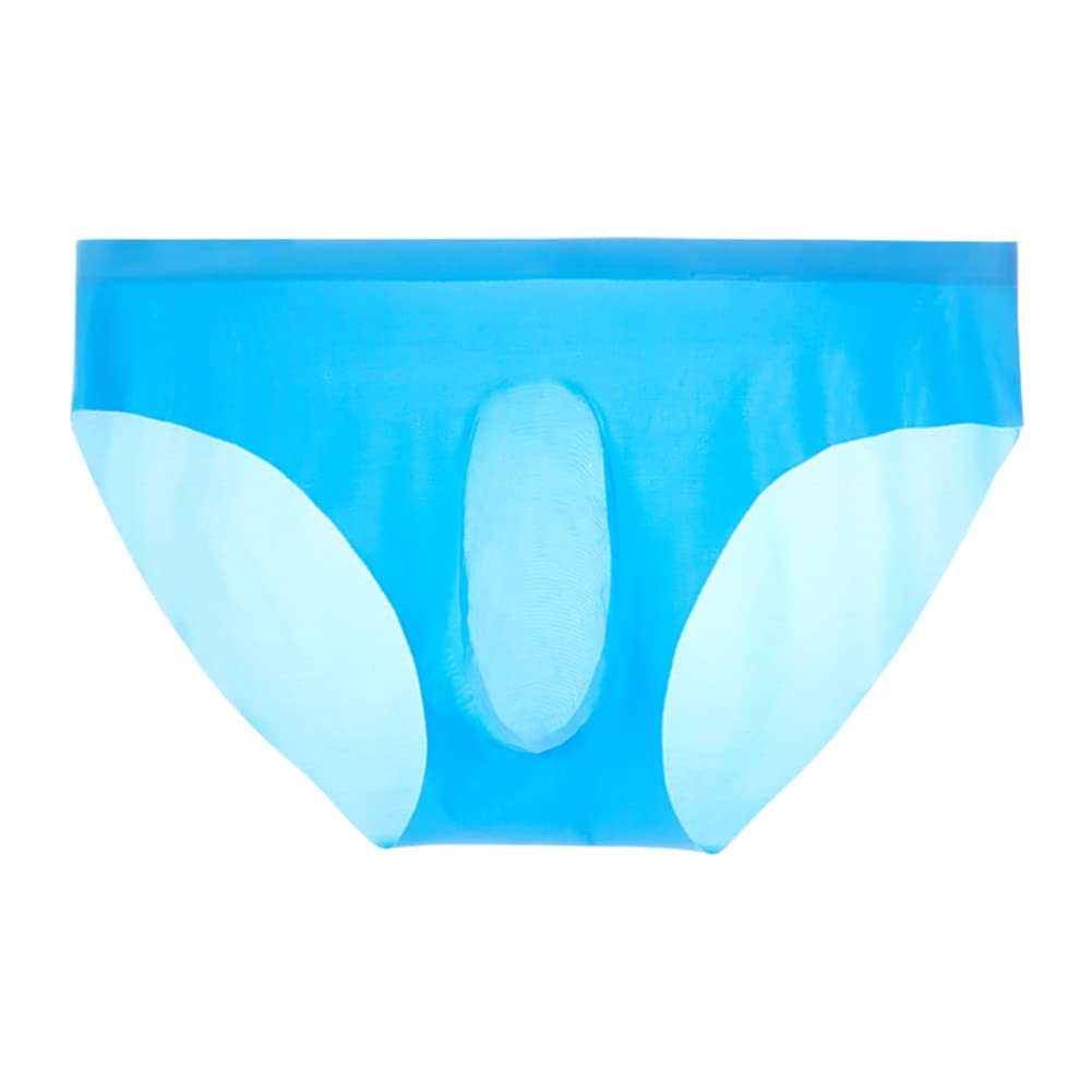 【送料無料】[Pazalor] メンズローライズ シームレス 下着 ビキニブリーフ パンツ 男性のブランド セクシーブリーフ超薄型速乾性 シースルー 色：ダークブルー、サイズ：XL