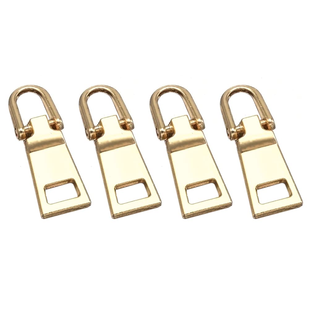 【送料無料】ファスナー 交換用 引き手 4個セット 金属製 チャック ジッパー 持ち手 交換 ファスナー修理用 リュック/財布/衣類/ブーツなど DIY 手芸 手作り 裁縫 色：シルバー、ブラック