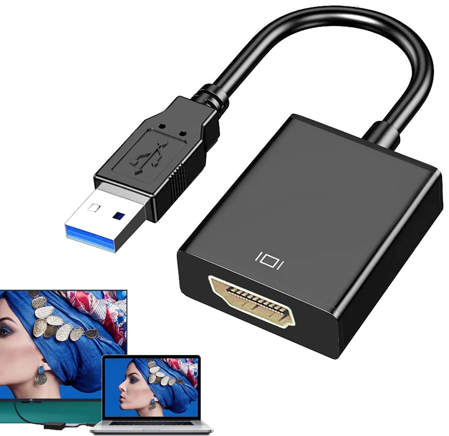 【送料無料】【2024 新型改良型 5Gbps高速伝送】 HDMI USB 変換2.0 ケーブル 1080p インストールが簡単 USB-HDMIi変換アダプター 使用簡単 USB2.0-HDMIマルチディスプレイアダプタ windows xp/7/8/10対応 色：ホワイト-2.0