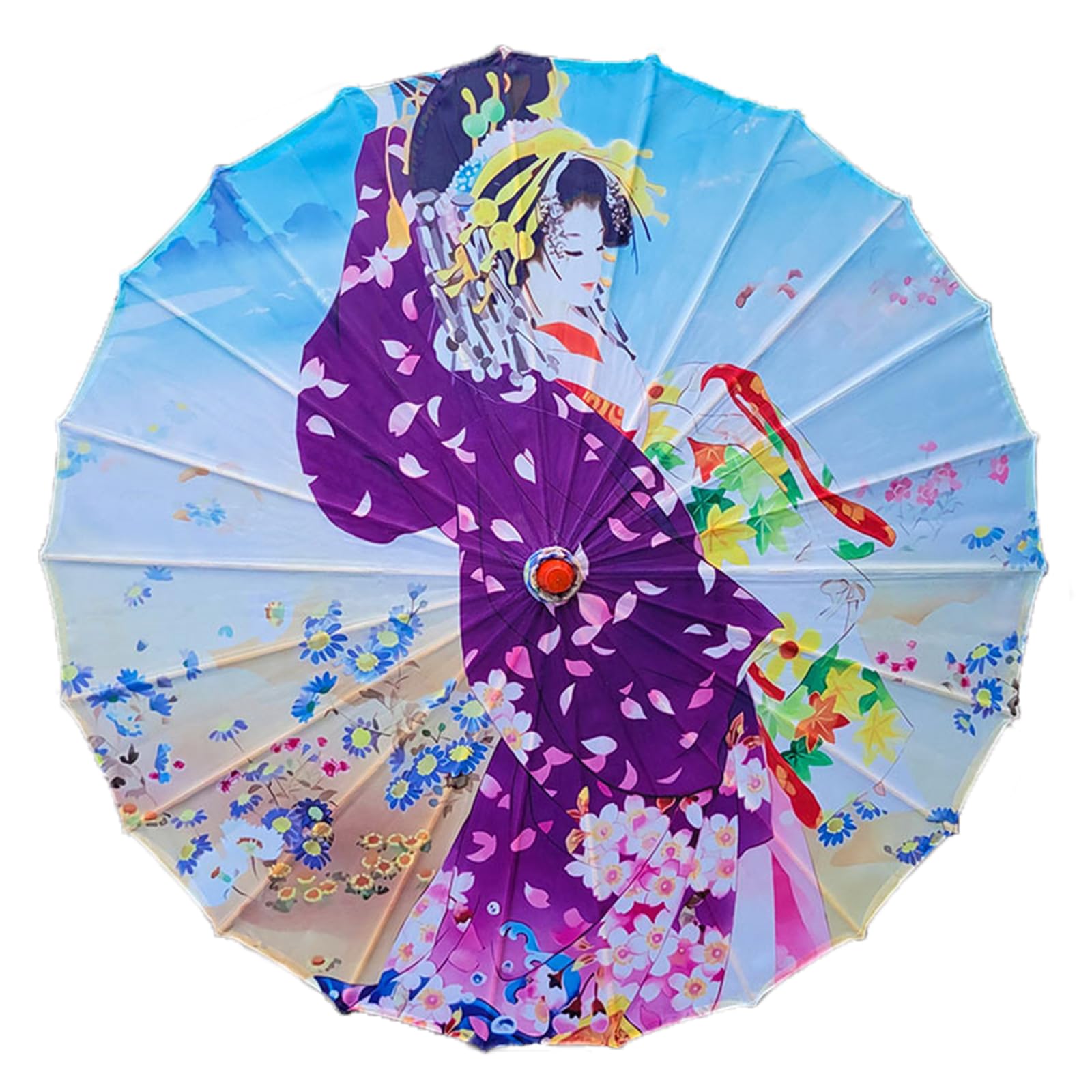 【送料無料】YiyiLai 直径82cm 手作り 22本骨 和傘 長傘 踊り傘 花柄 花火 コスチューム用小物 インテリア飾り アウトドア用 小道具 歌舞伎用傘 色：タイプD、サイズ：直径82cm