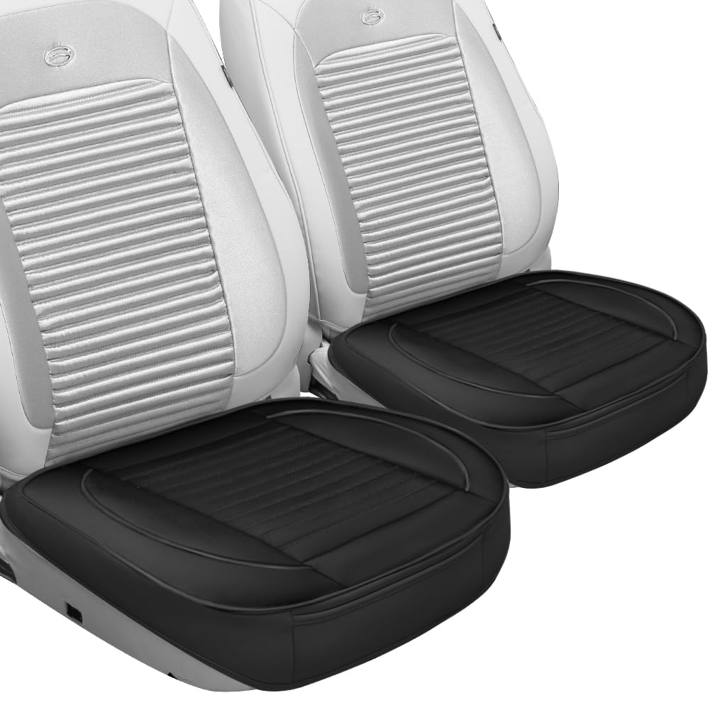 【送料無料】車用 シートカバー 車 座席カバー 座布団 クッション マット 車 ざぶとん セットカバー 通気 滑り止め シートカバー 座面 カーシート 汎用 色：黒・ストライプ、サイズ：前座席用2枚