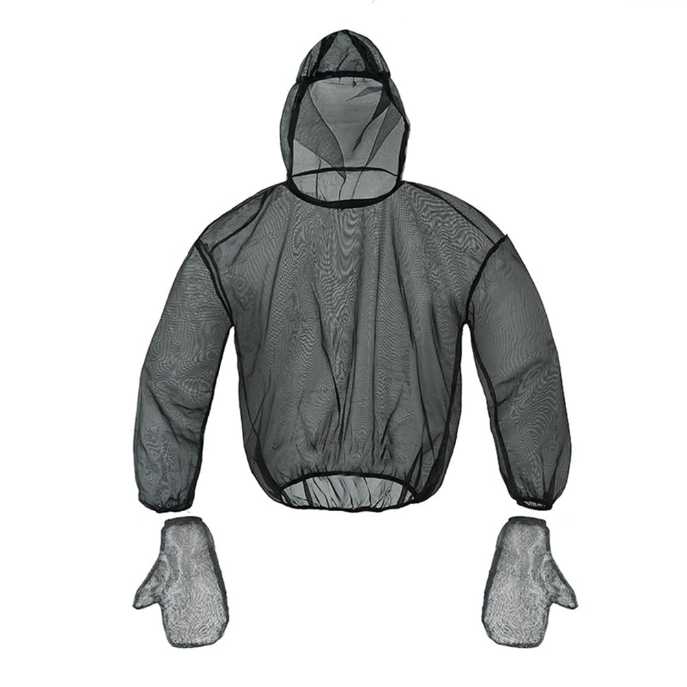 【送料無料】DUOLEIMI 虫よけパーカー 蚊よけ ネット 防蚊服 防虫ネット パーカー 男女兼用 防蚊パーカー 360°全方位防蚊 防蚊メッシュ 虫除けウェア パーカー ズボン 手袋 シューズカバー アウトドア 虫対策 夜釣り 農作業 メッシュ 通気 色：パーカー、手袋