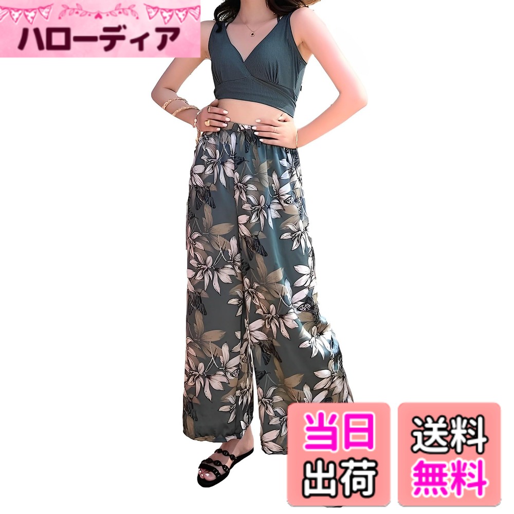 【送料無料】[Four leaf] 体型カバー 水着 ワンピース レディース水着 水陸両用パンツ レディース 可愛い スイムウェア 水着レディース タンキニ 大きいサイズ 可愛い水着 ワンピース水着 露出少なめ 色：グリーン、サイズ：XL