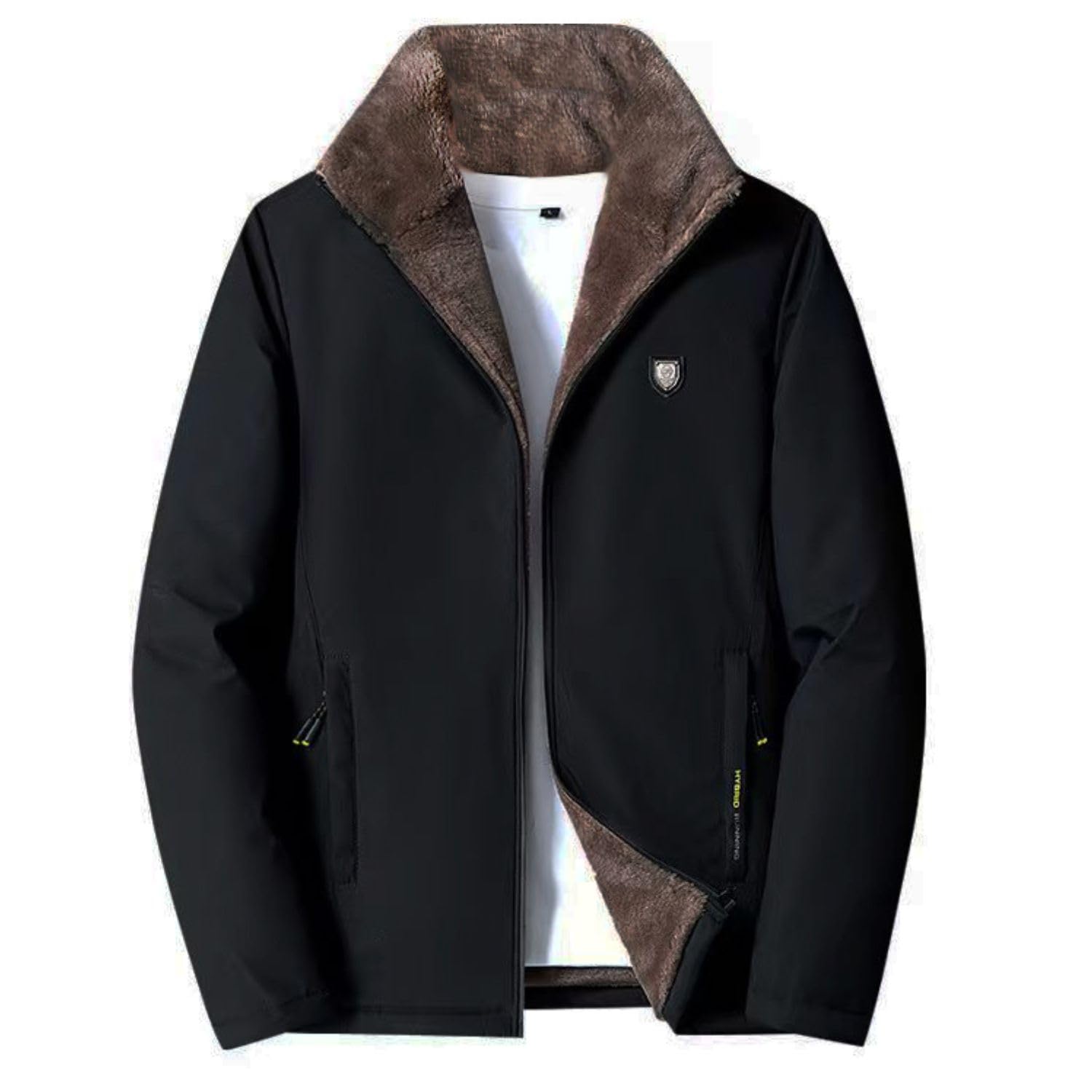 【送料無料】[foveitaa] コート メンズ アウター 長袖 冬服 中綿 ジャケット 無地 裏起毛 モコモコ 防..