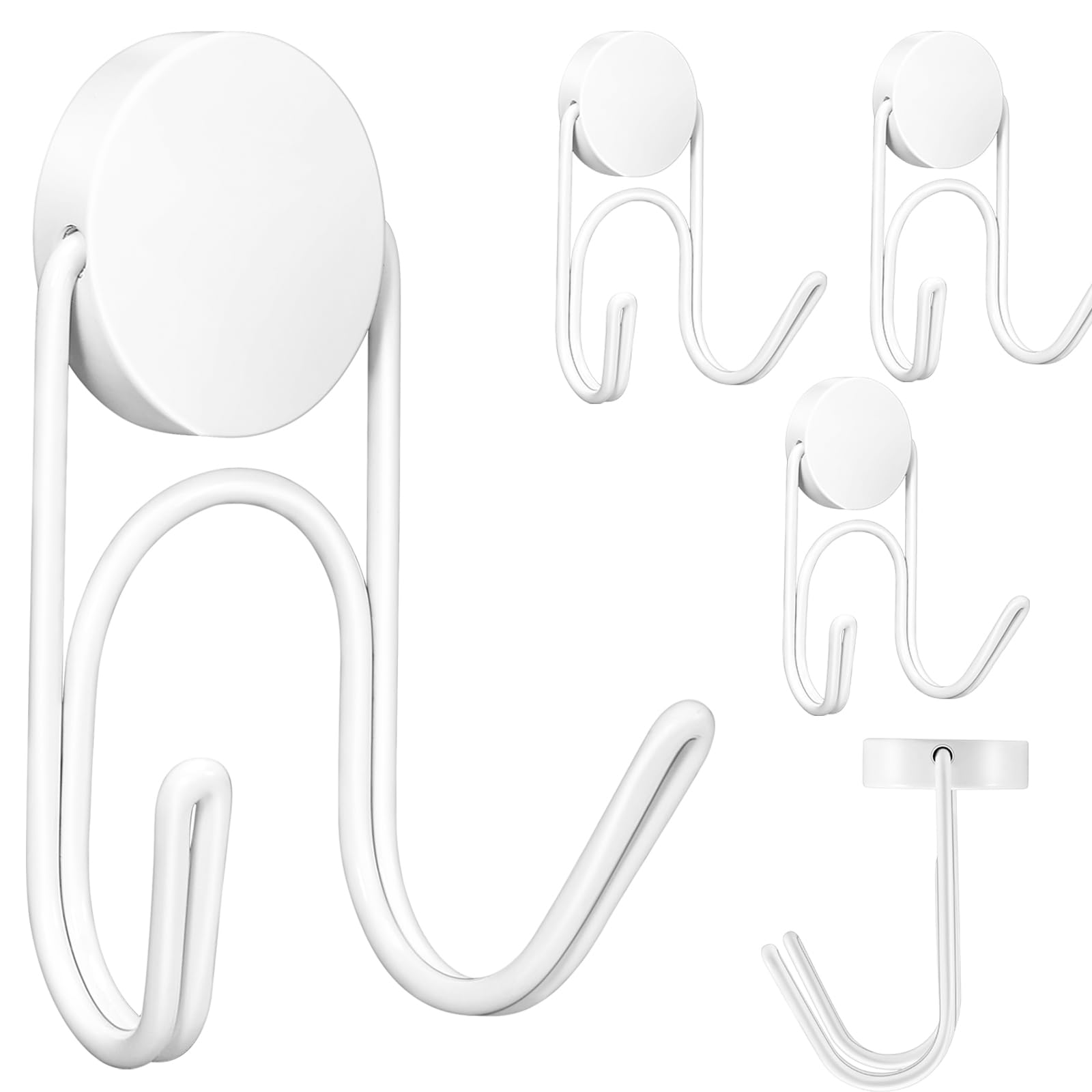 【送料無料】マグネット フック 色：ホワイト、サイズ：28mm-2 4p 18kg
